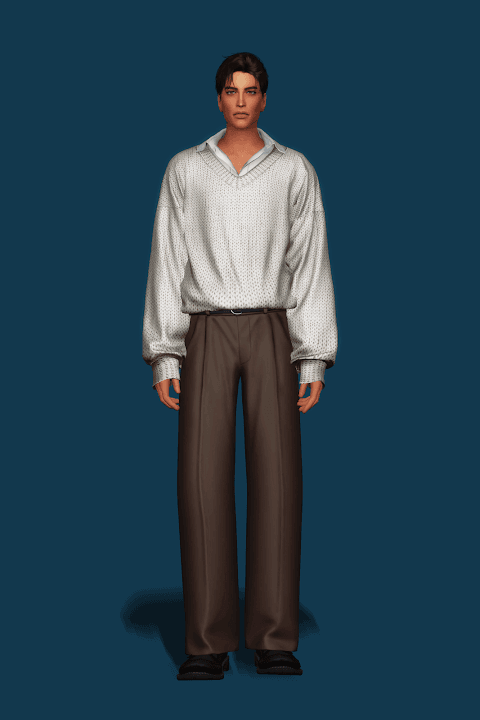 Галерея мода Джемпер Relaxed V-Neck Sweater #1